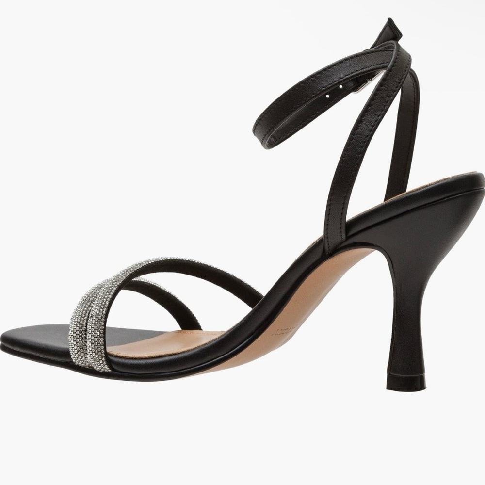 LISA VICKY Gem Crystal Ankle Strap Sandal Black Women's Sandals - Picture 6 of 15